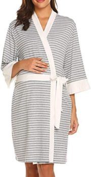Maternity Robe Nursing Nightgown Delivery Birthing Gown for Hospital Breastfeeding Bathrobes Lace Dress - Image 2