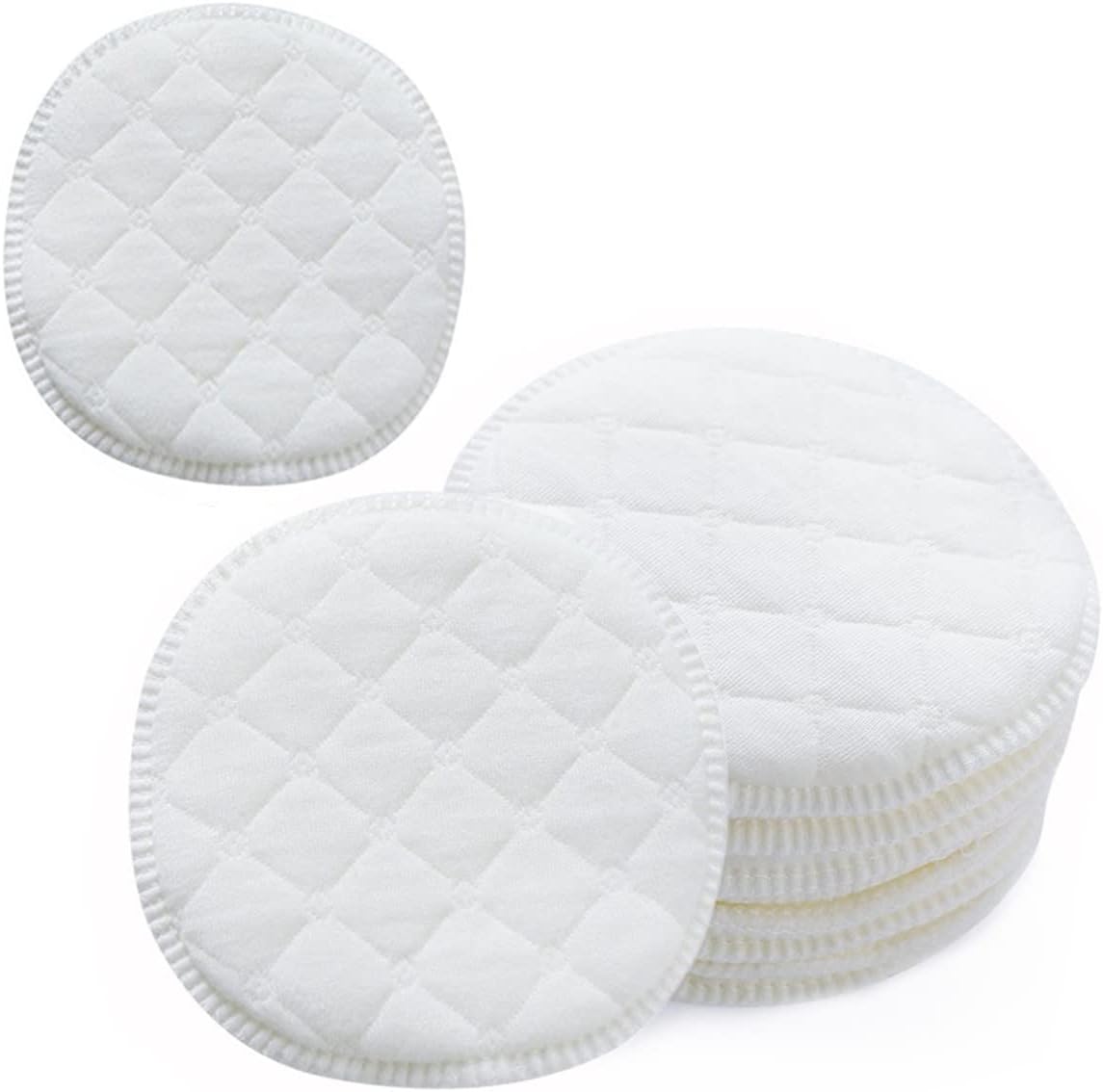 519bMldbK-L._AC_SL1200_.jpg Reusable Breast Pads for Breastfeeding 12 Pack Organic Washable Nipple Pads Nursing Pads Cotton Highly Absorbent Postpartum Essentials( 3.74 * 3.74inch/9.5 * 9.5cm) - Image 1