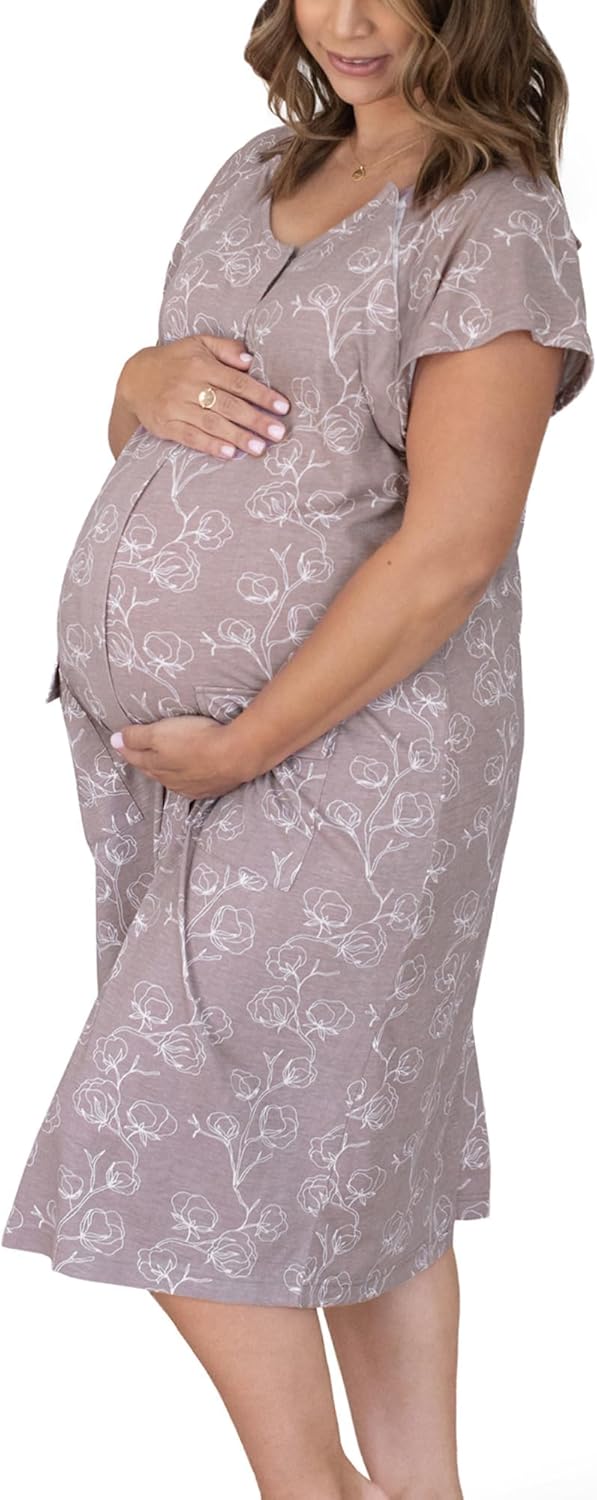 71LD4j62RVL._AC_SL1500_.jpg Labor and Delivery Gown, 3 in 1 Hospital Gowns for Women Labor Delivery - Image 1