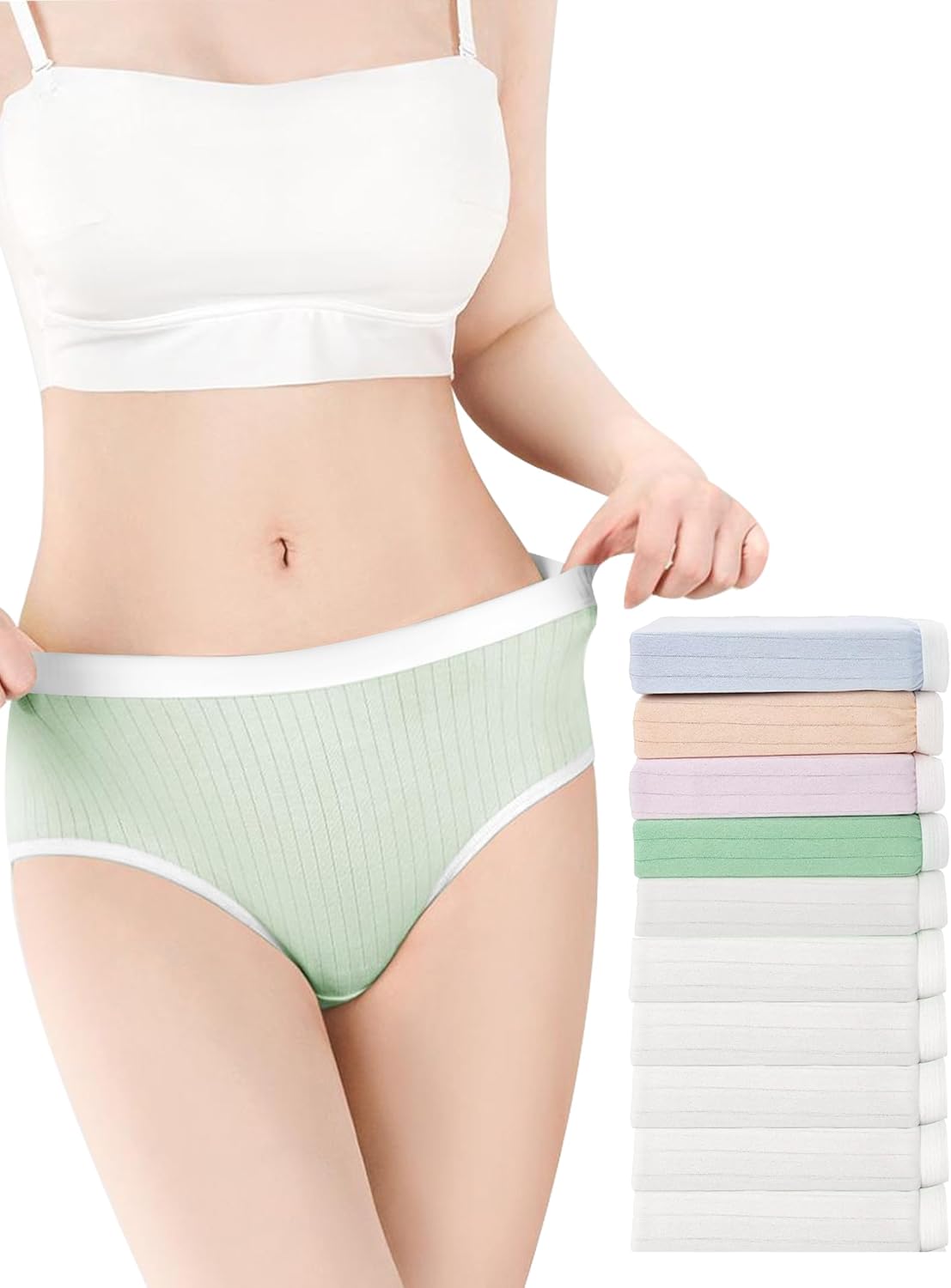 71a6EBw08eL._AC_SL1500_.jpg Disposable Underwear for Women 10 Pack Soft Breathable Panties for Postpartum Travel Underwear (S-XL) - Image 1