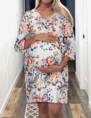 Maternity Hospital Robe Labor and Delivery Nursing Robe Maternity Sleepwear Pregnancy and Postpartum Breastfeeding - Image 2