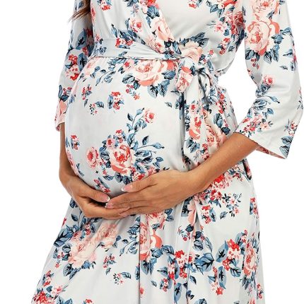 Maternity Hospital Robe Labor and Delivery Nursing Robe Maternity Sleepwear Pregnancy and Postpartum Breastfeeding
